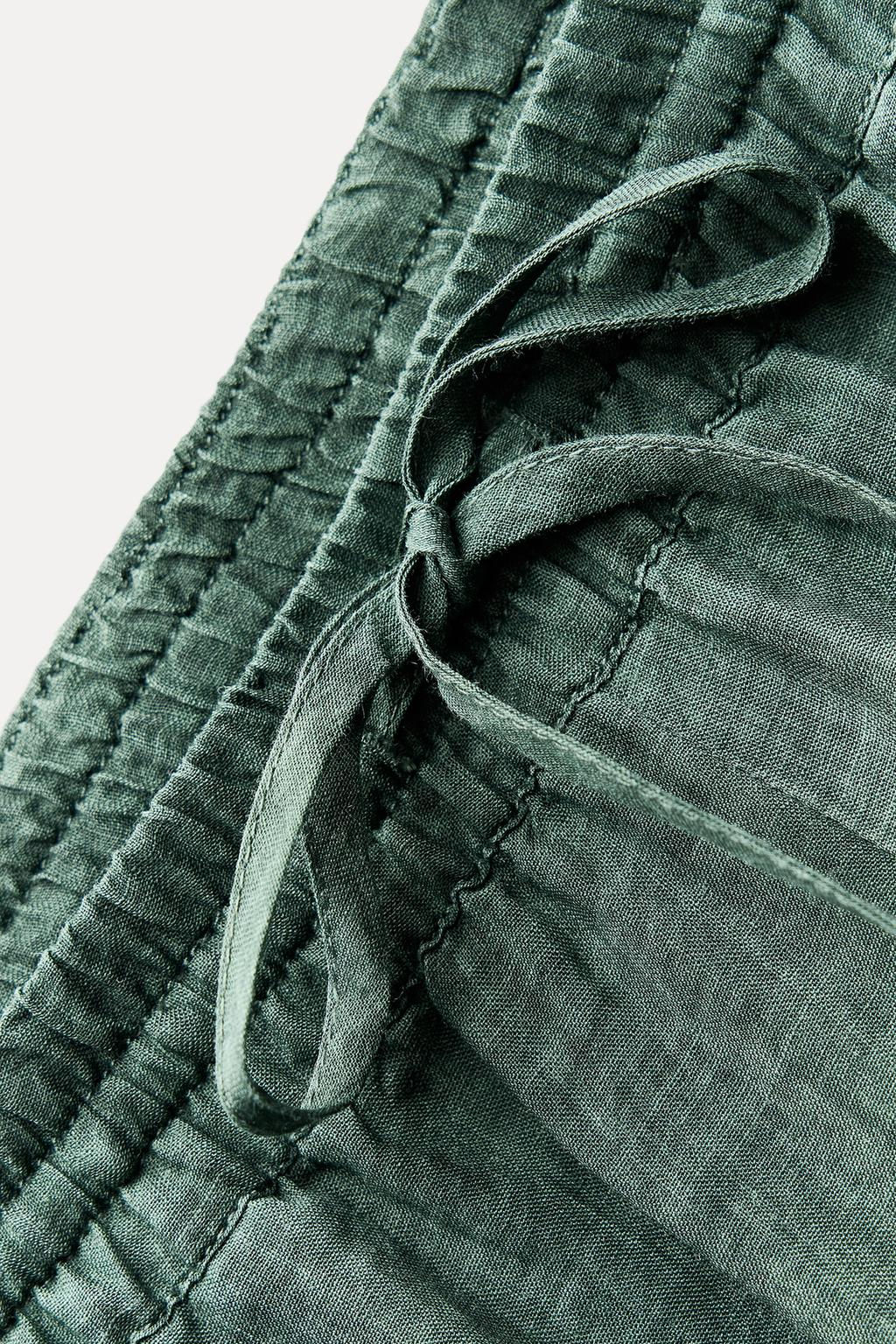 ZW COLLECTION 100% RAMIE PYJAMA-STYLE TROUSERS - Zara фото 14