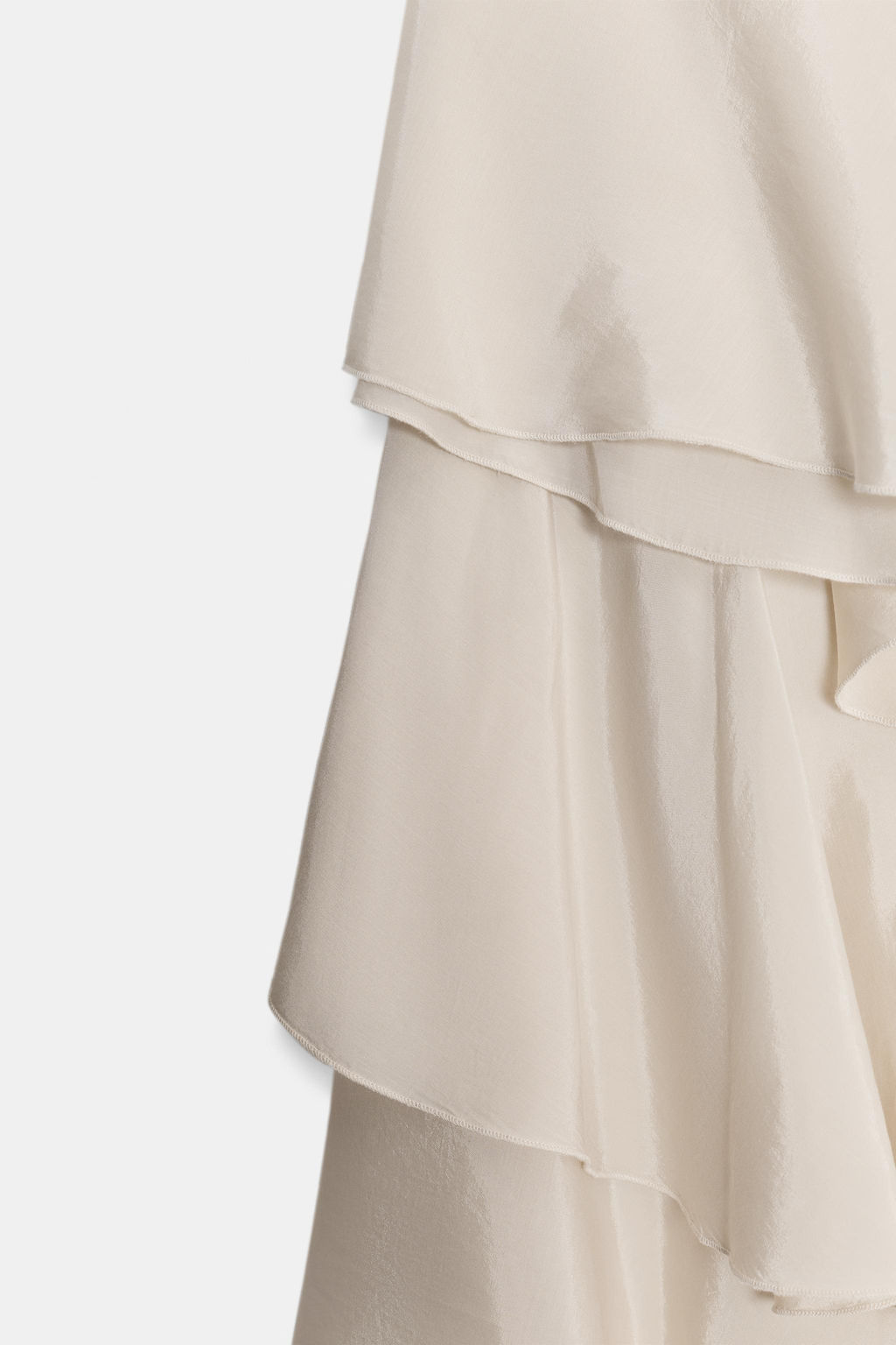 FALDA FLUIDA VOLANTES ZW COLLECTION / Beige / Verde - Zara фото 6