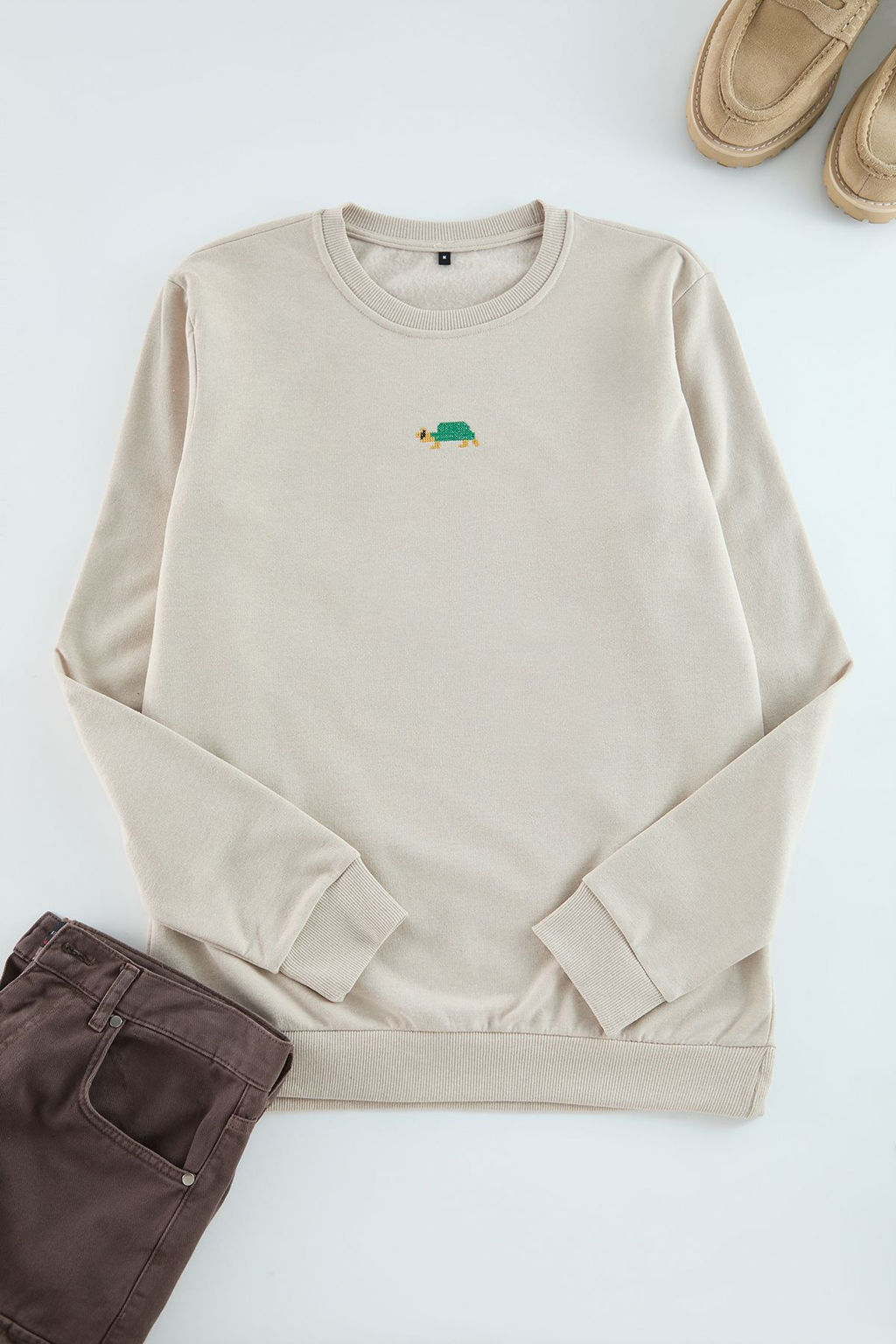 TRENDYOL MAN Tas Regular/Normal Kesim Bisiklet Yaka Etamin Hayvan Nak?sl? Sweatshirt TMNAW25SW00158 - Trendyolmilla фото 6
