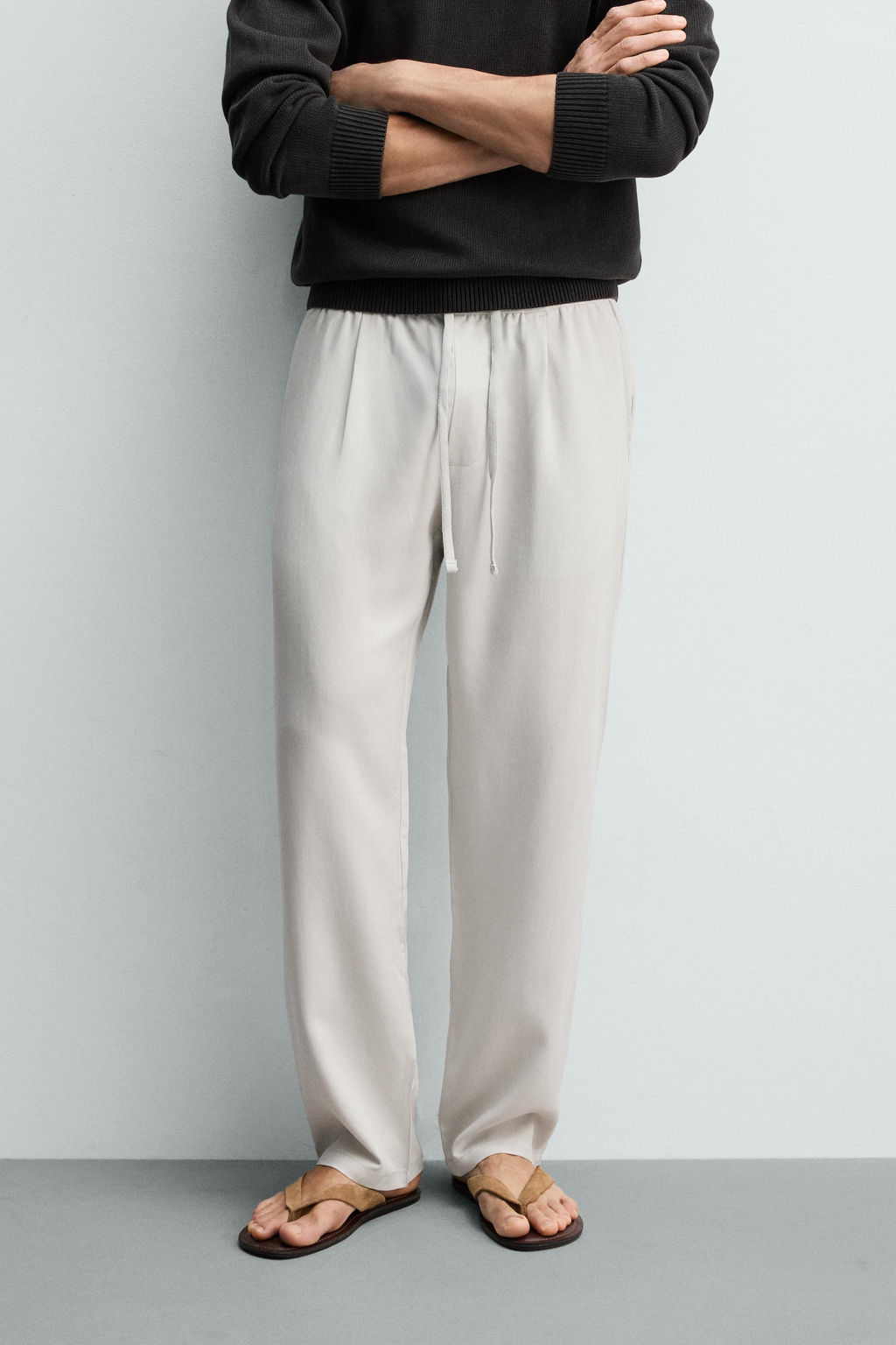 PANTAL?N REGULAR FIT 100% LYOCELL / Gris perla - Zara фото 2