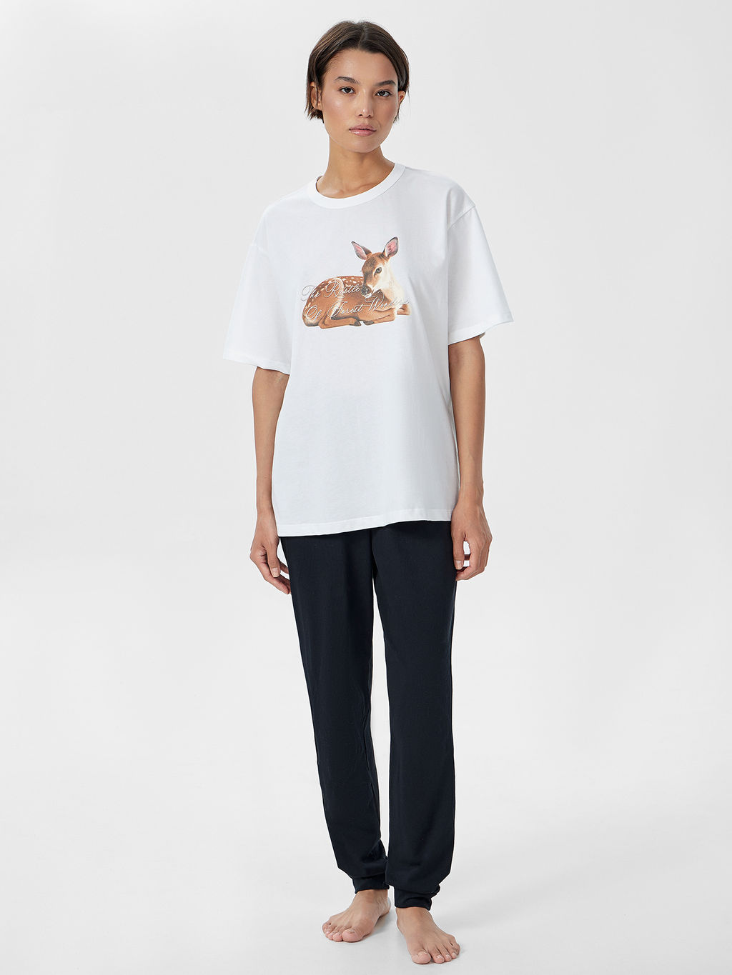 Комплект домашний: футболка и брюки с принтом