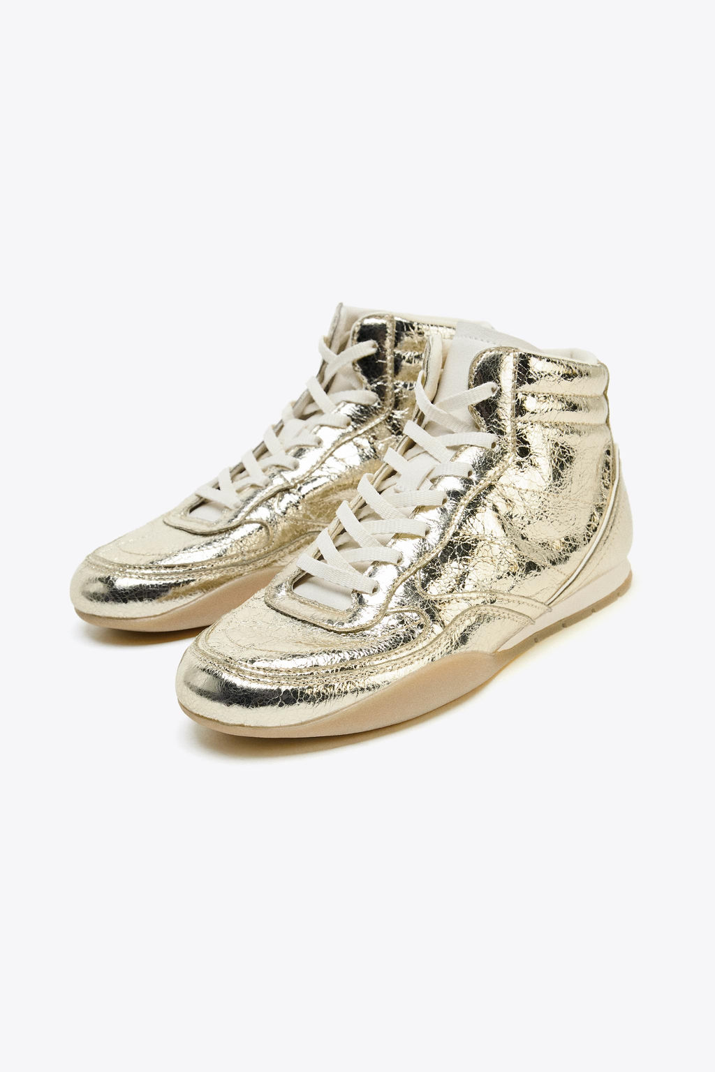 METALLIC-EFFECT HIGH-TOP TRAINERS - Zara фото 3
