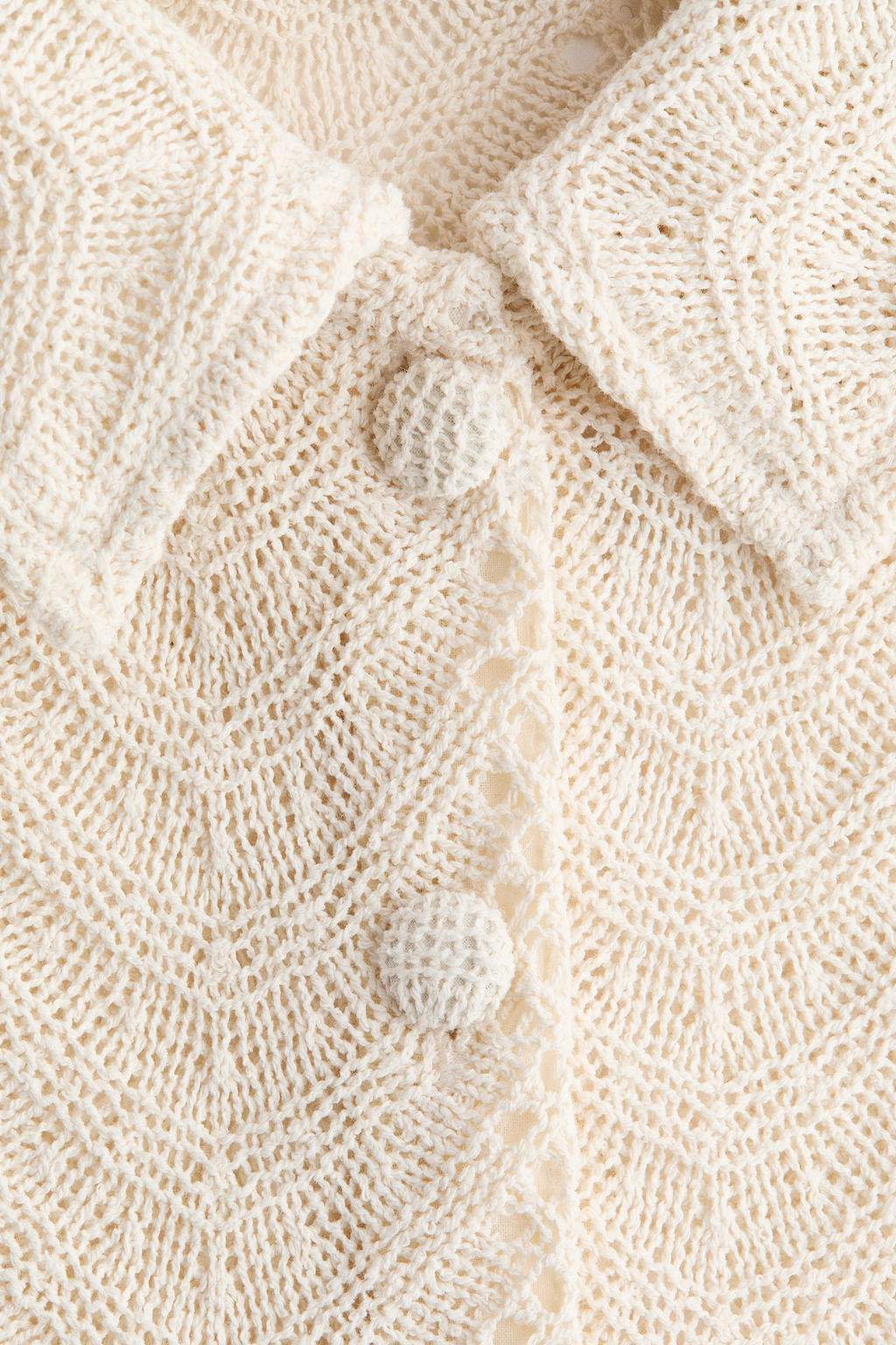 Camisa de manga corta efecto crochet - H&m фото 4