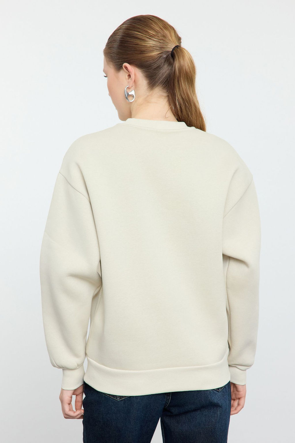 TRENDYOLMILLA Mor Nak?sl? Regular/Normal Kal?p Kal?n Ici Polarl? Orme Sweatshirt TWOAW25SW00176 фото 5