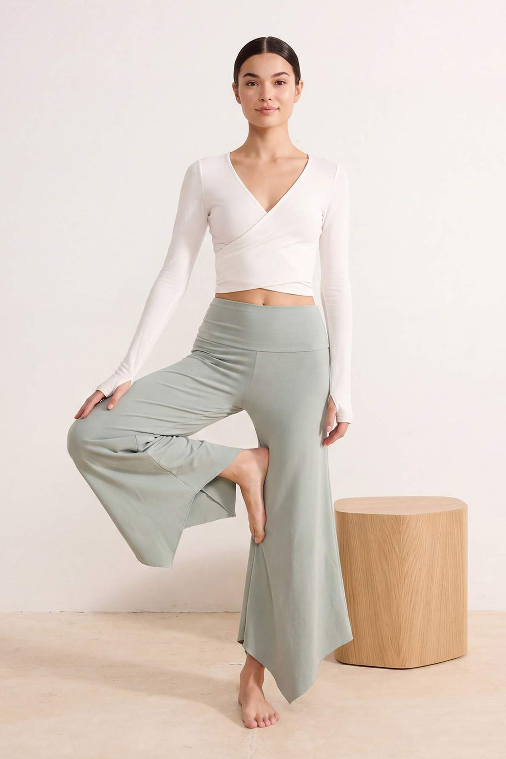 Mint F_r_al_ Soft Kuma_ Asimetrik Spor Yoga Pantolonu/ E_ofman Alt_ THMSS26EA00001 - Trendyolmilla фото 2