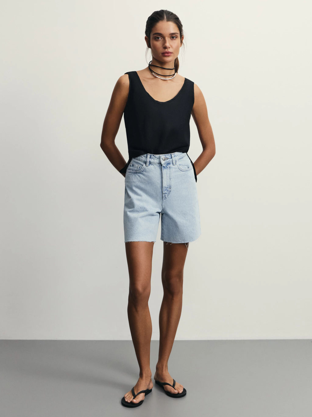 Джинсовые шорты А-силуэта / Zarina фото 2