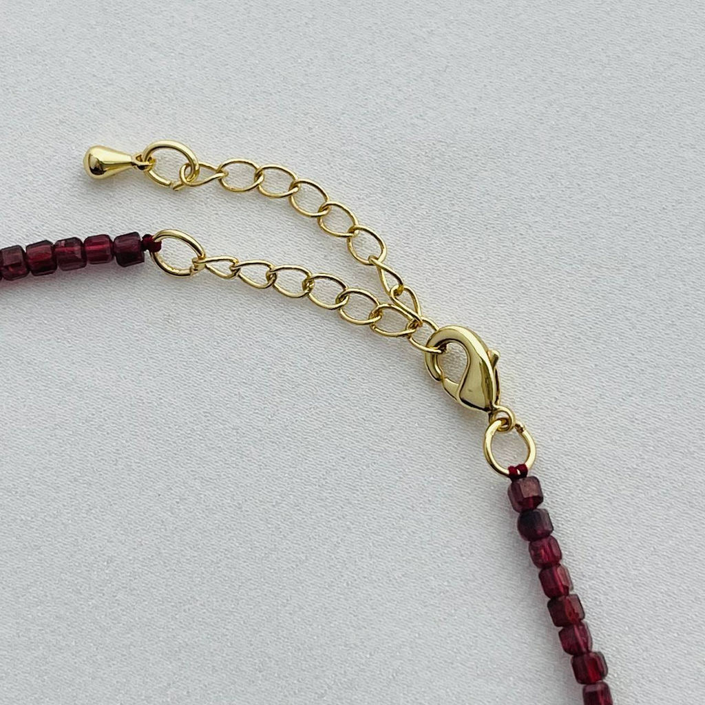 Колье из Граната и Жемчуга 40 см +