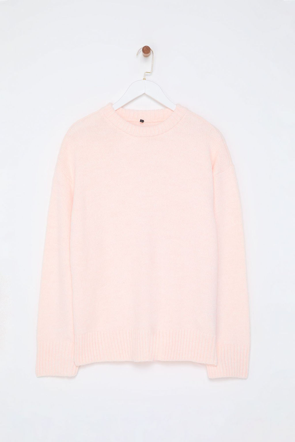 Pembe Genis Kal?p Bisiklet Yaka Triko Kazak TWOAW25KZ00168