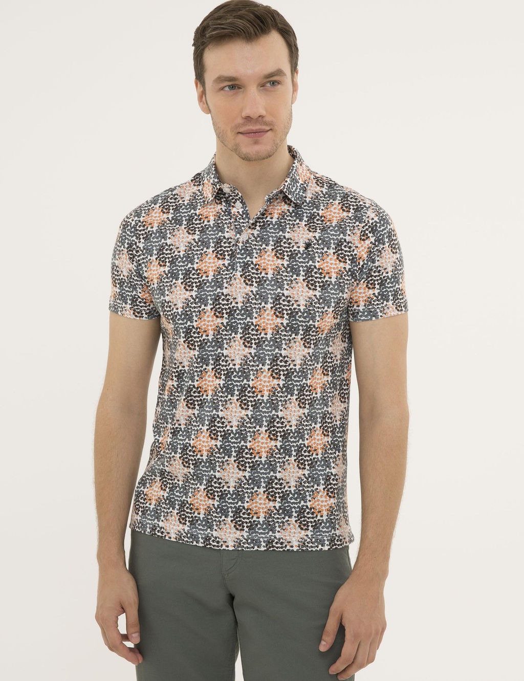 Темно-хаки футболка с воротником-поло - Cacharel фото 2