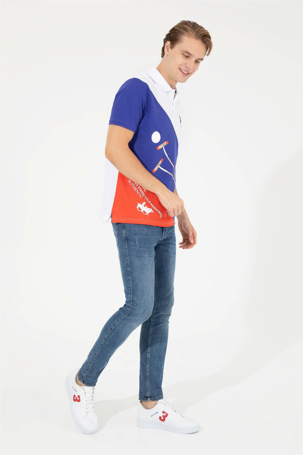 U. S. Polo Assn Мужская синяя футболка с воротником-поло - U.s. polo assn фото 10