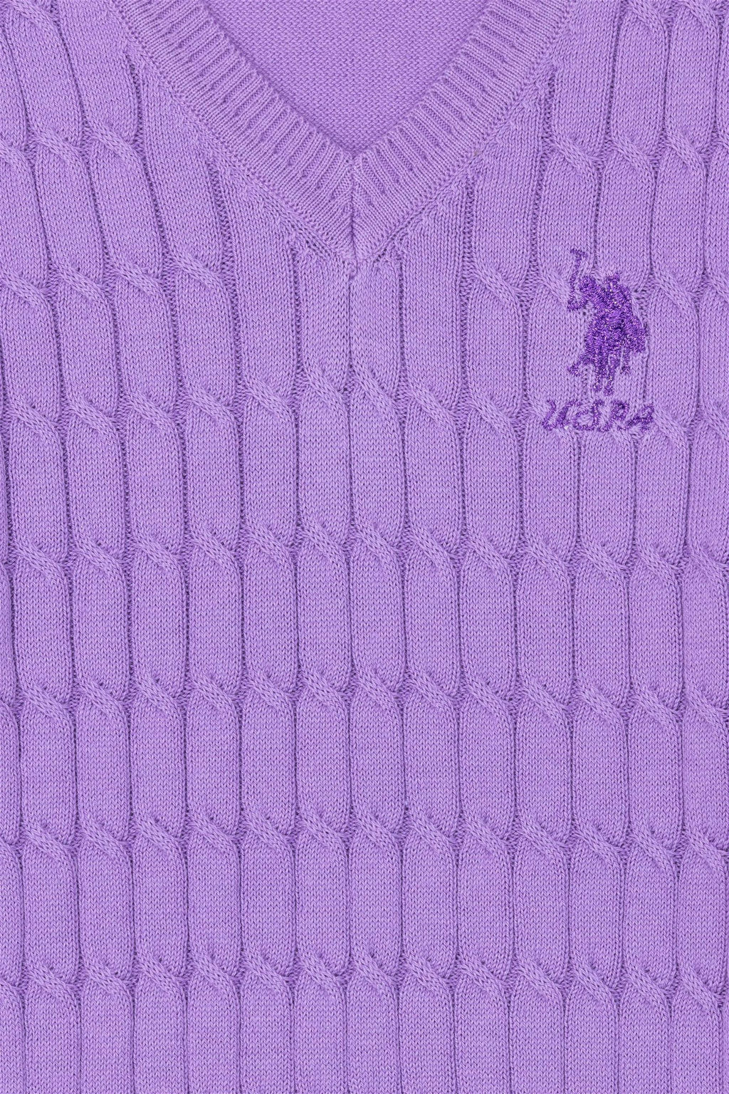 Базовый свитер сиреневого цвета для девочки - U.s. polo assn фото 3