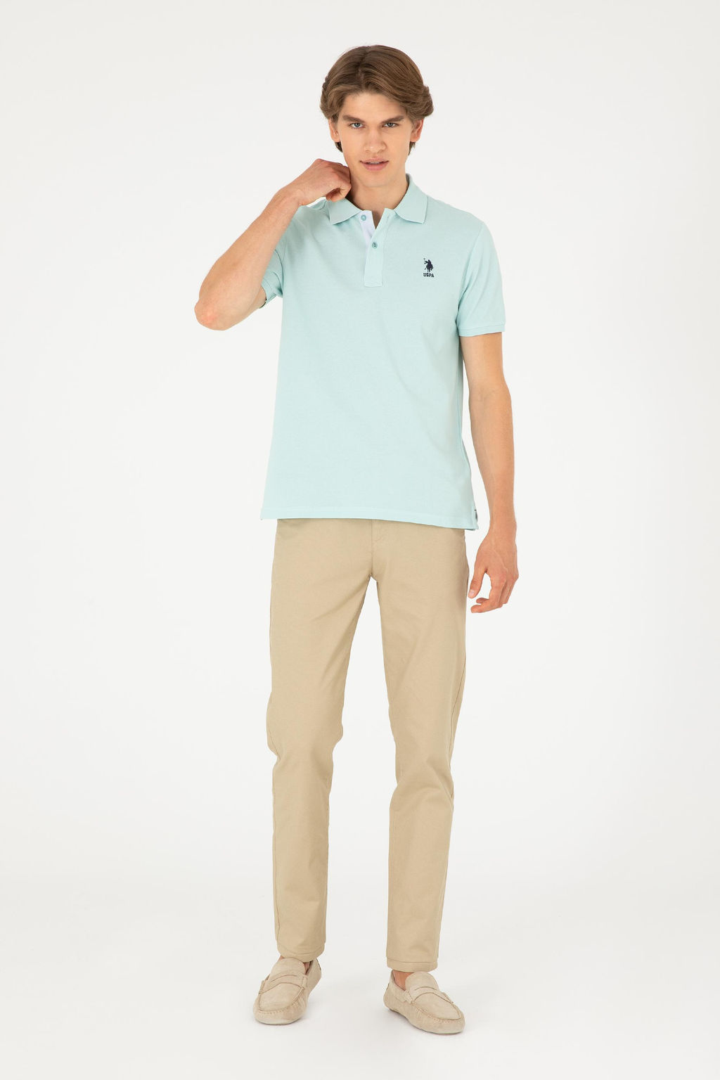 Мужская базовая футболка цвета морской волны Неожиданная скидка в корзине - U.s. polo assn фото 4