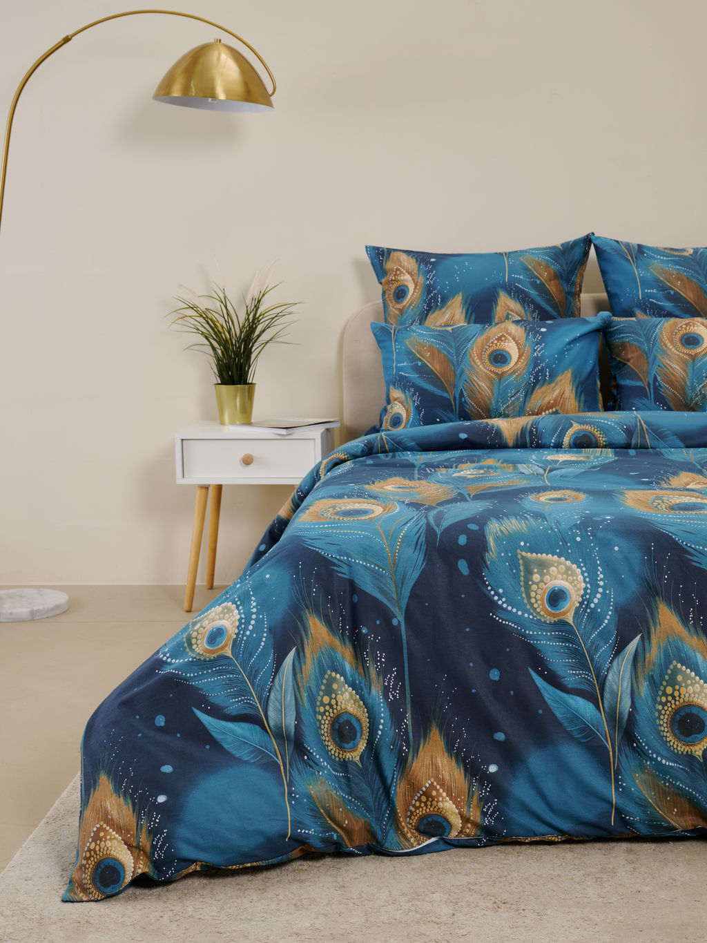 Пододеяльник бязь люкс на молнии - Перо павлина 180х215