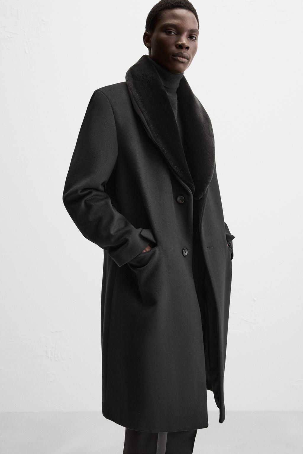 COAT WITH CONTRAST COLLAR - Zara фото 6