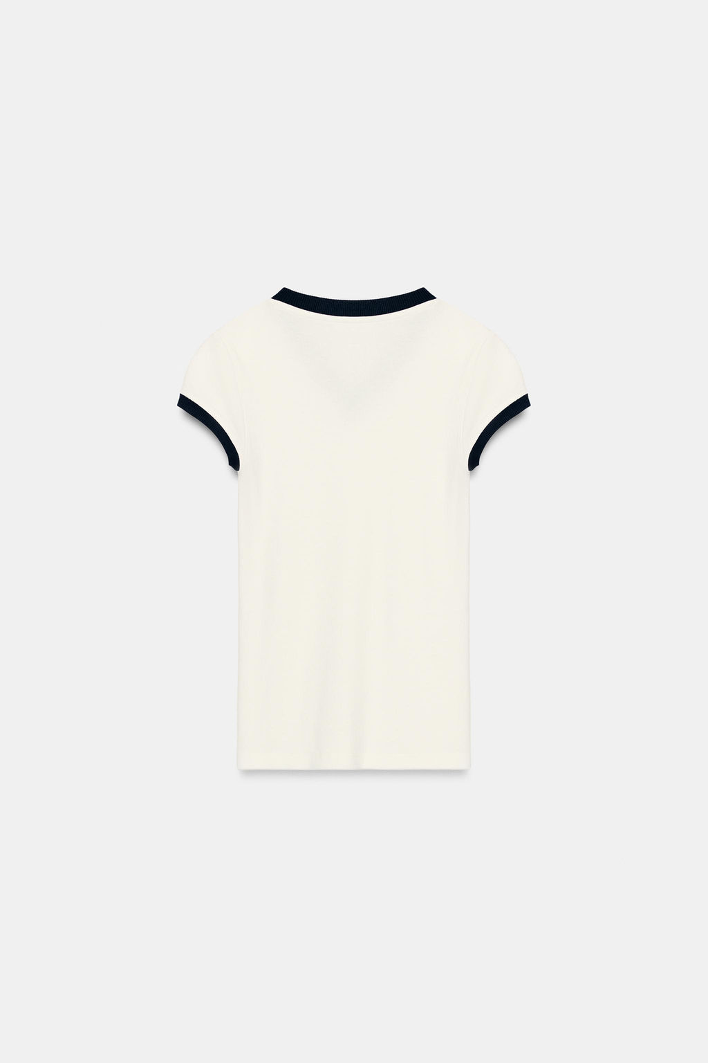 CAMISETA RIB CONTRASTE / Crudo - Zara фото 6