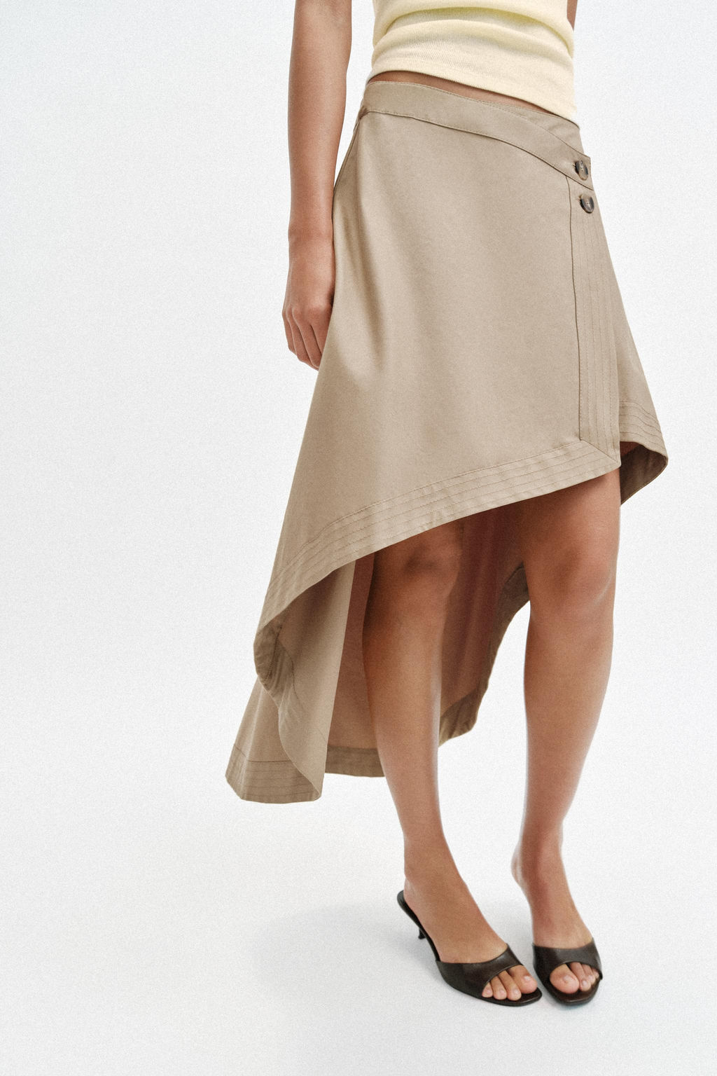 FALDA MIDI ASIM?TRICA / Tostado - Zara фото 2