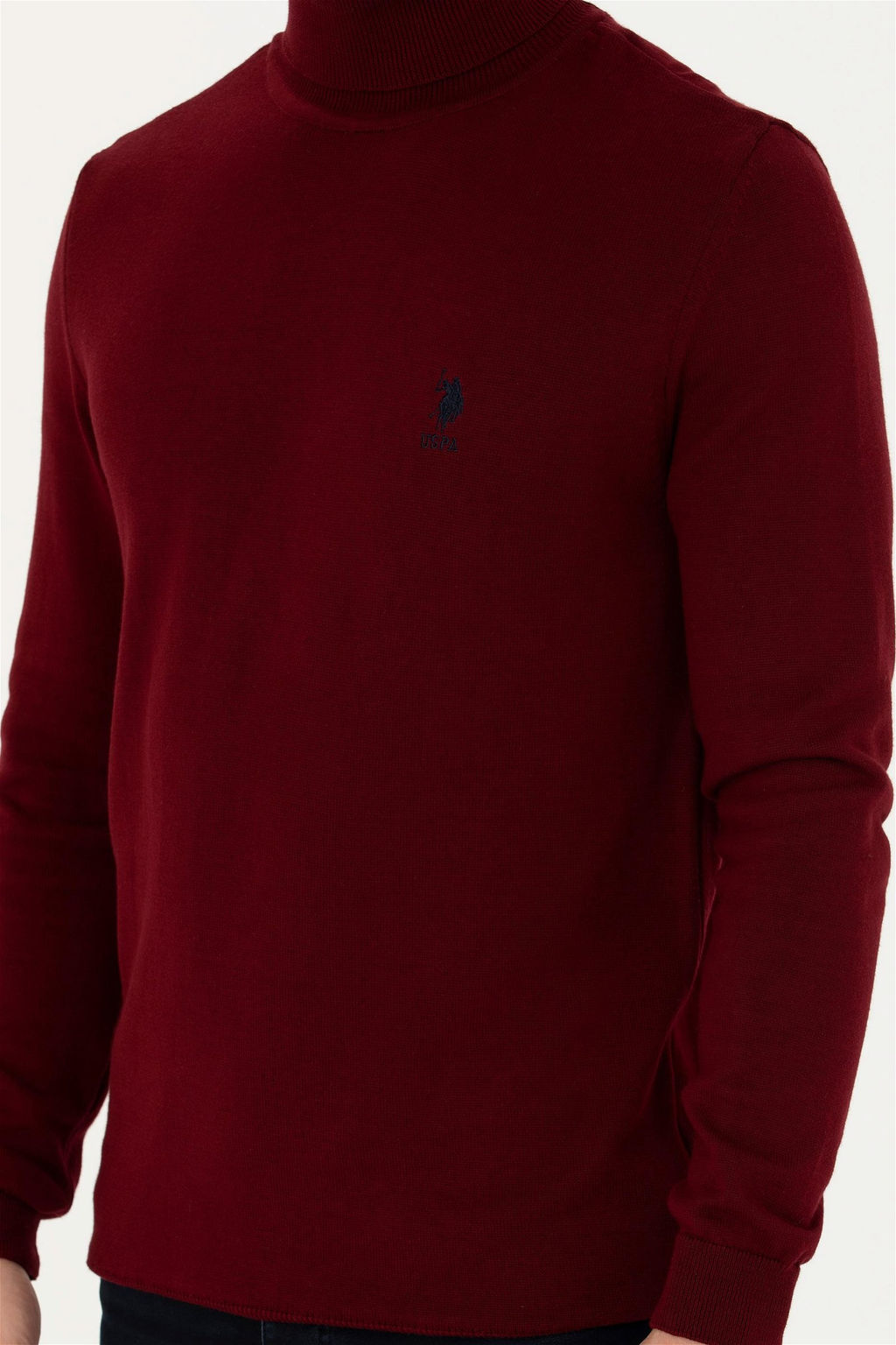 U. S. Polo Assn Мужской бордово-красный базовый свитер - U.s. polo assn фото 13