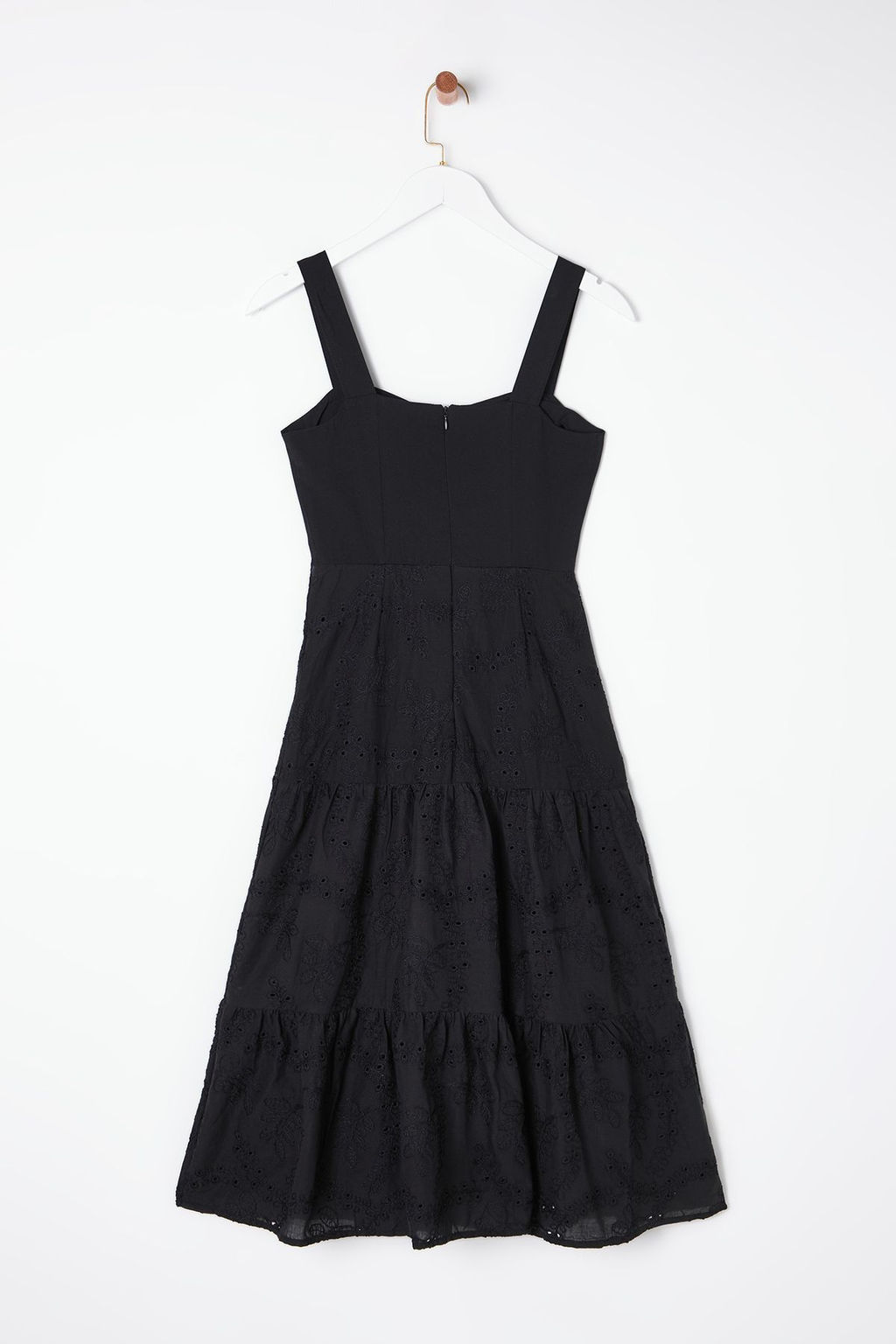 Siyah Belden Ac?lan Midi Brode Astarl? Dokuma Elbise TWOSS23EL00156