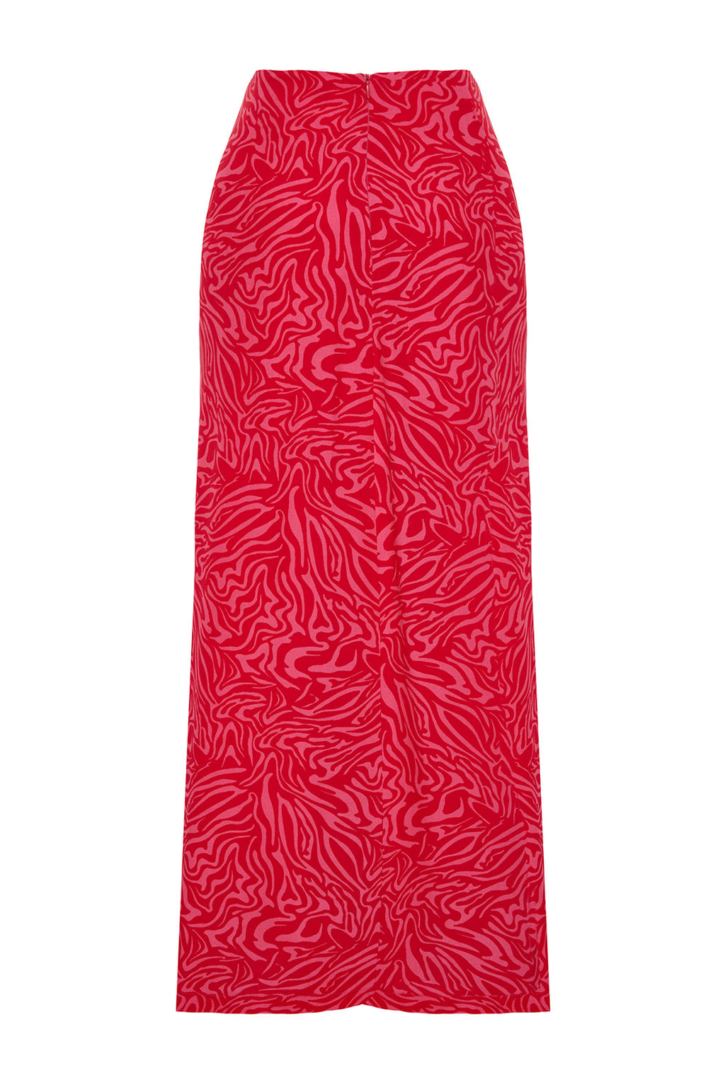 Pembe Animal Desenli Y?rtmac Detayl? Maxi Boy Dokuma Etek TWOSS24ET00003