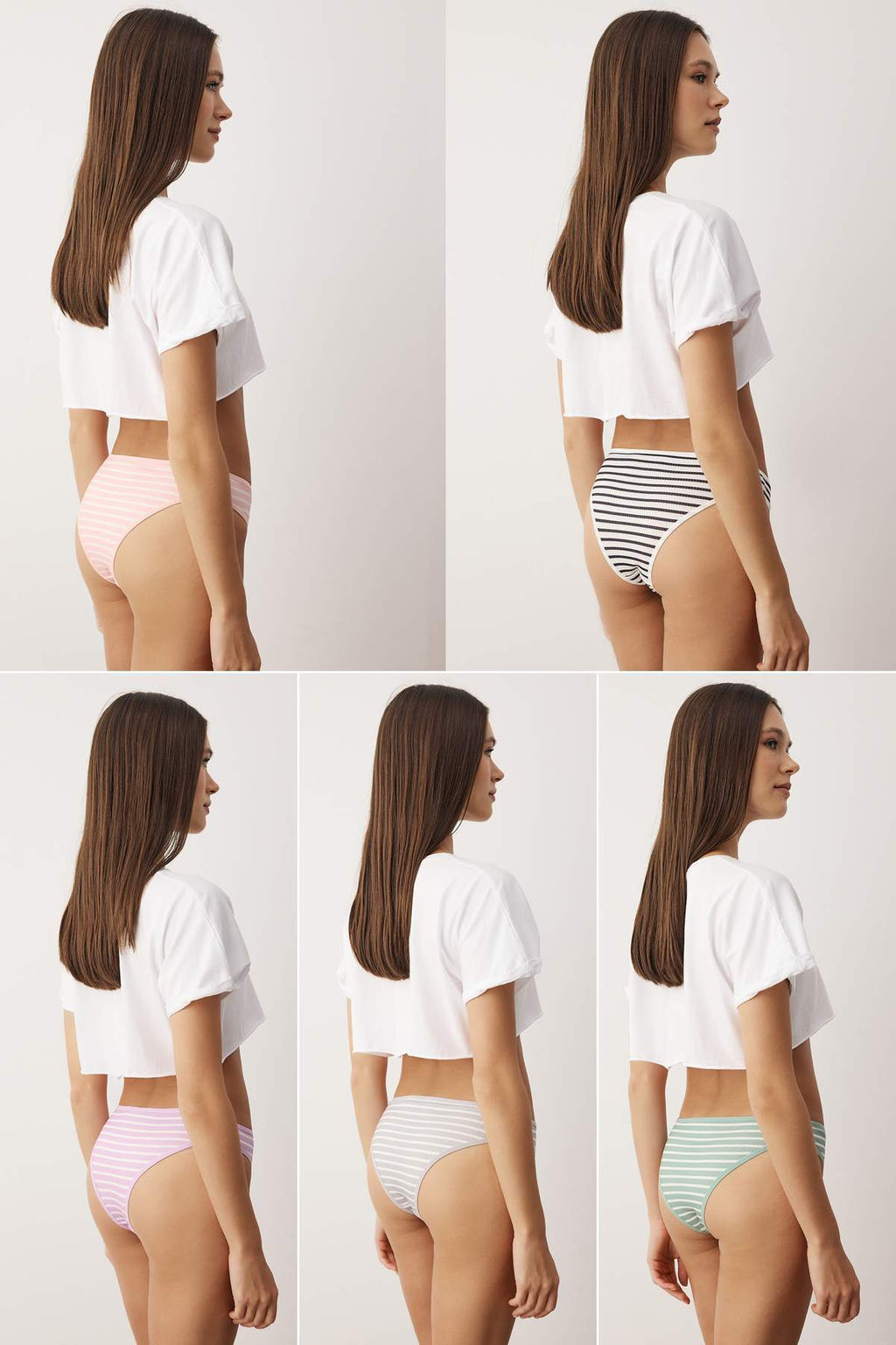 Cok Renkli 5li Kaskorse Duz Brief Kulot THMAW26KU00038 - Trendyolmilla фото 4