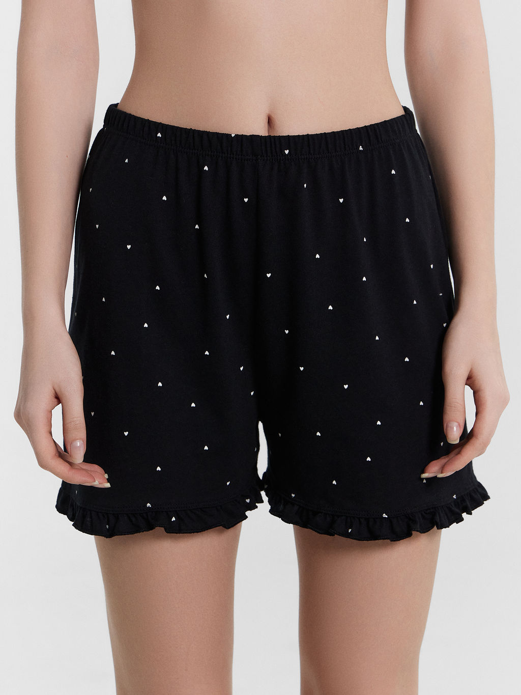 Комплект домашний женский черный с принтом сердечки сердечки на черном 592483 - Mark formelle фото 4