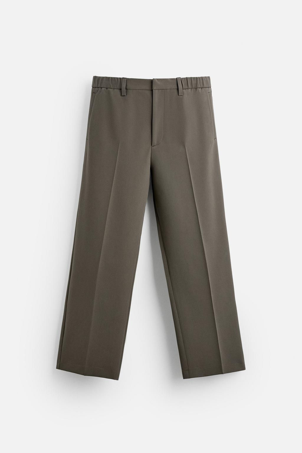 STRAIGHT-LEG JOGGER WAIST TROUSERS - Zara фото 6