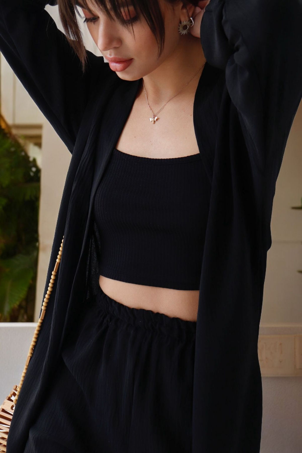 9192 Костюм из кимоно и брюк-палаццо чёрный - Martichelli фото 26