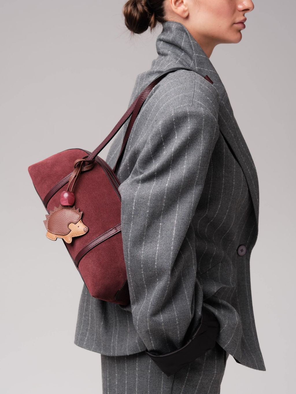 Замшевая сумка Ezhik DBR 31225 зимняя вишня  фото 7