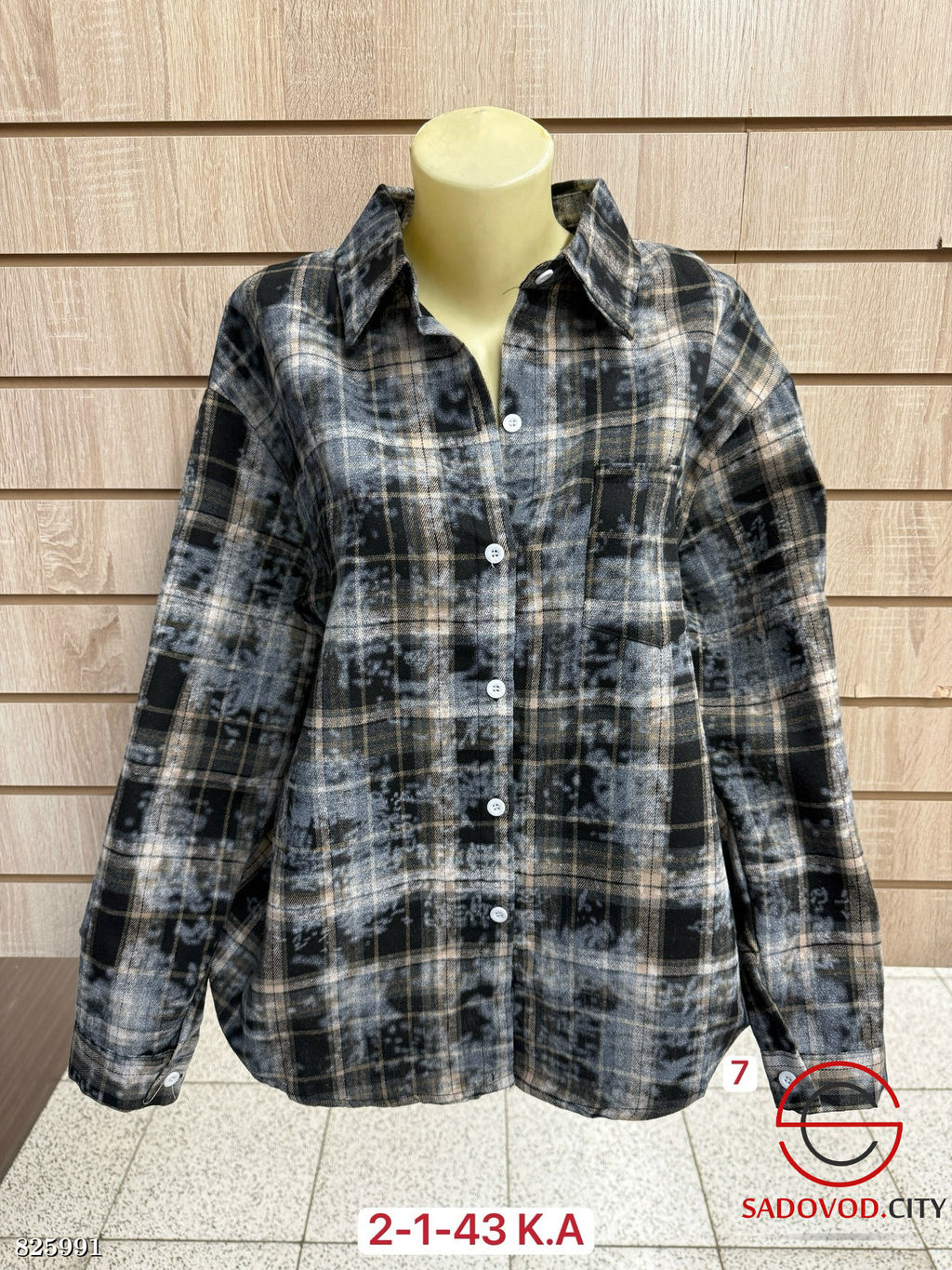 Рубашка женская в клетку