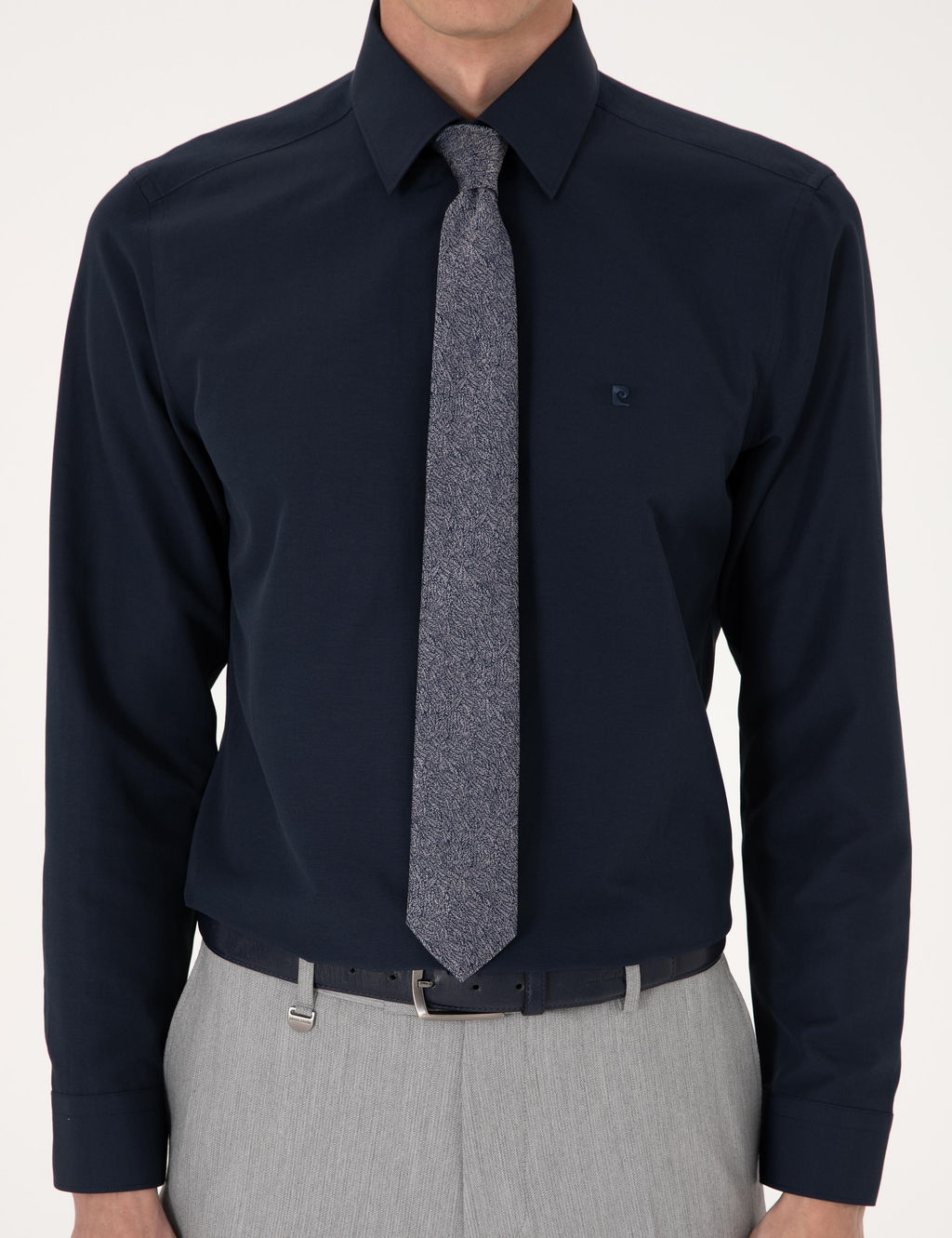 Lacivert Slim Fit Uzun Kollu Basic G_mlek