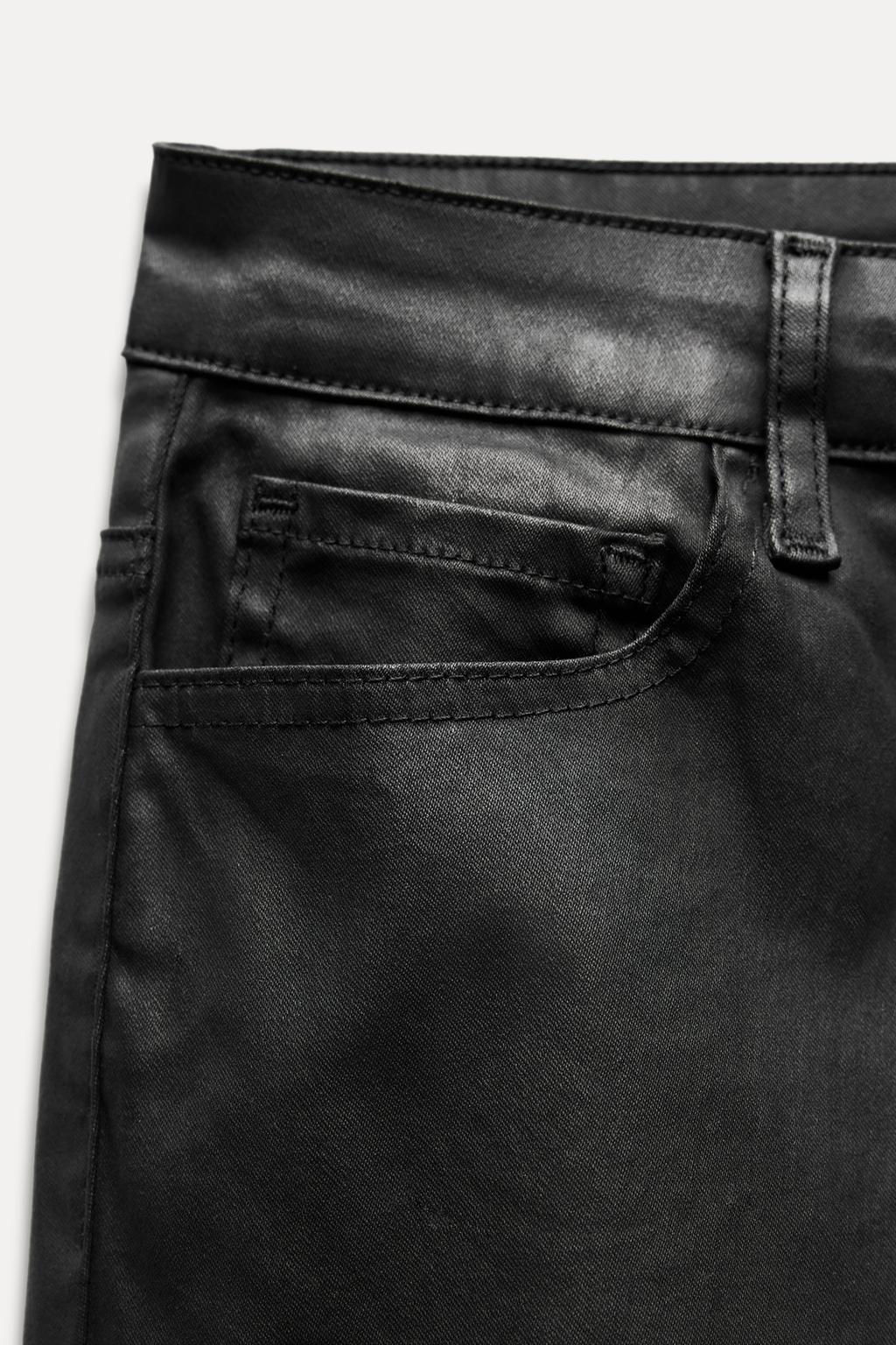 ZW COLLECTION COATED SLIM FIT HIGH-WAIST JEANS - Zara фото 7