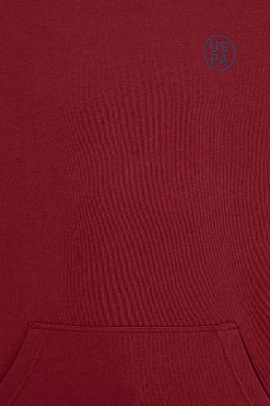 U. S. Polo Assn Мужская толстовка оверсайз с капюшоном вишневого цвета - U.s. polo assn фото 6