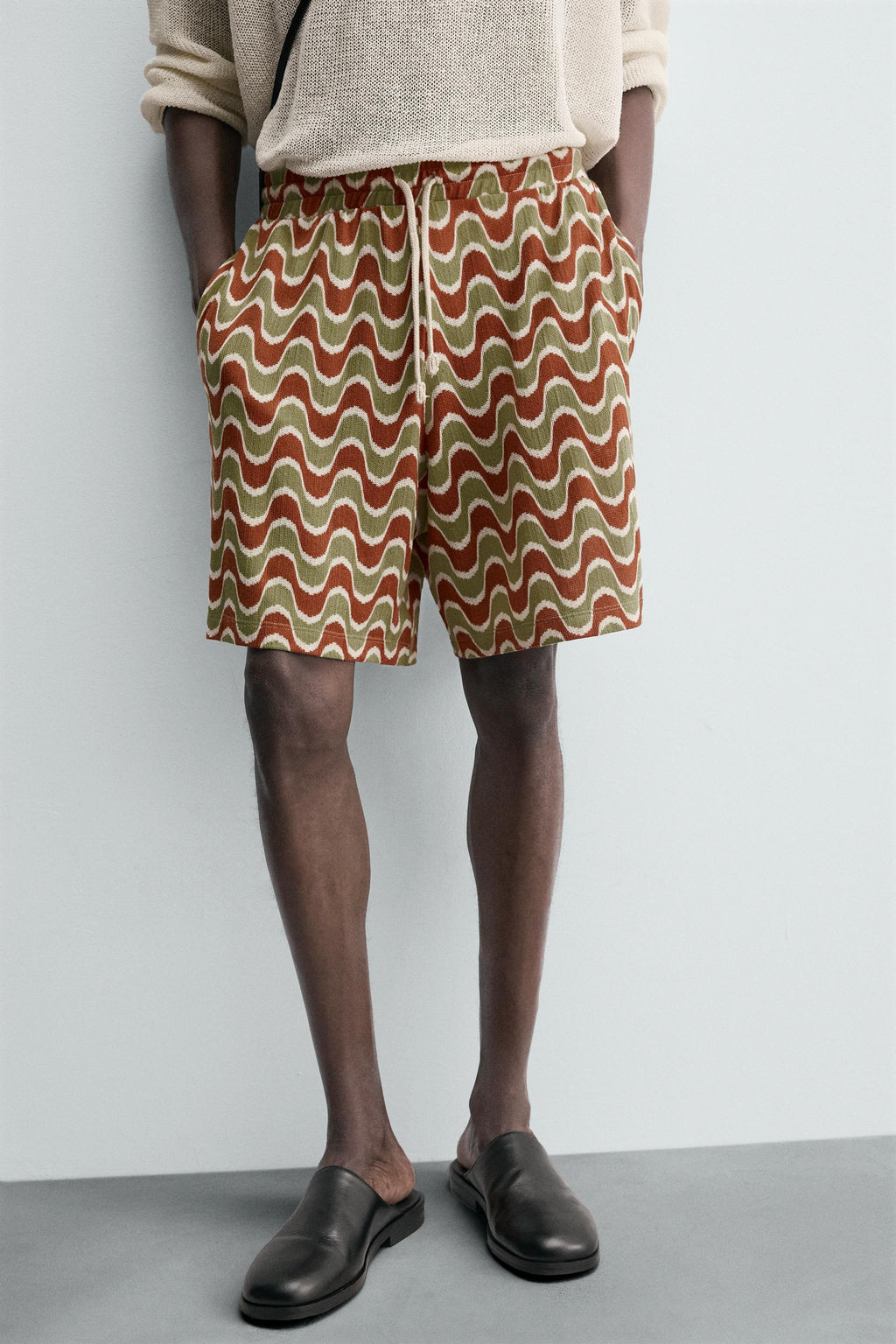 GEOMETRIC JACQUARD BERMUDA SHORTS - Zara фото 5