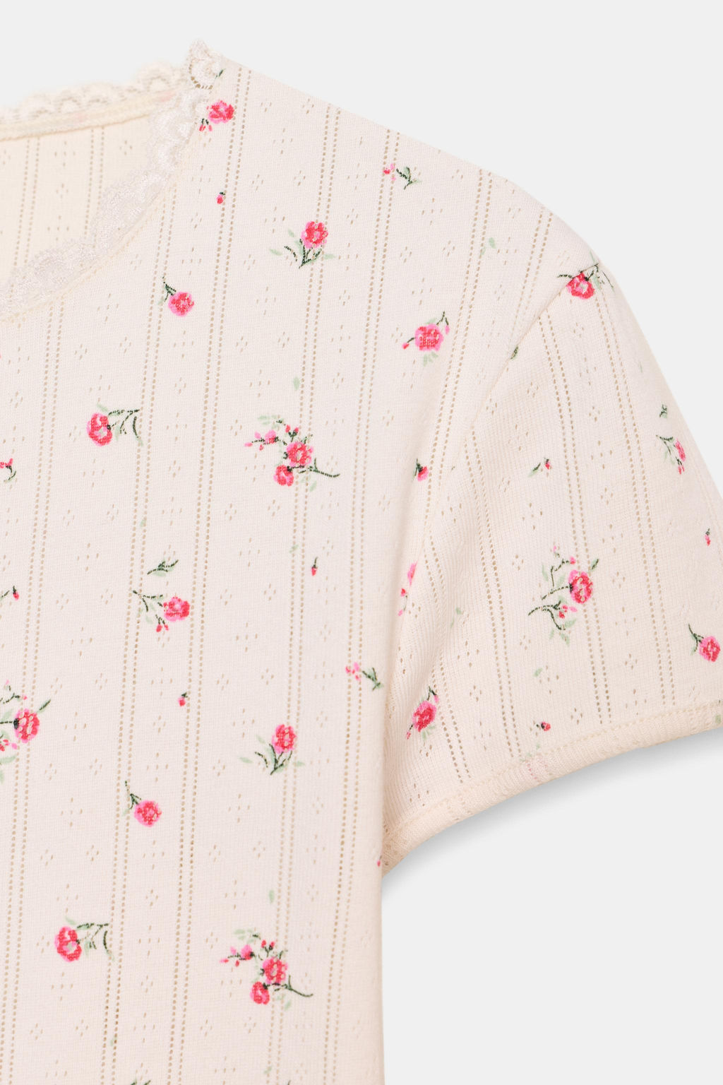 POINTELLE FLORAL T-SHIRT - Zara фото 5