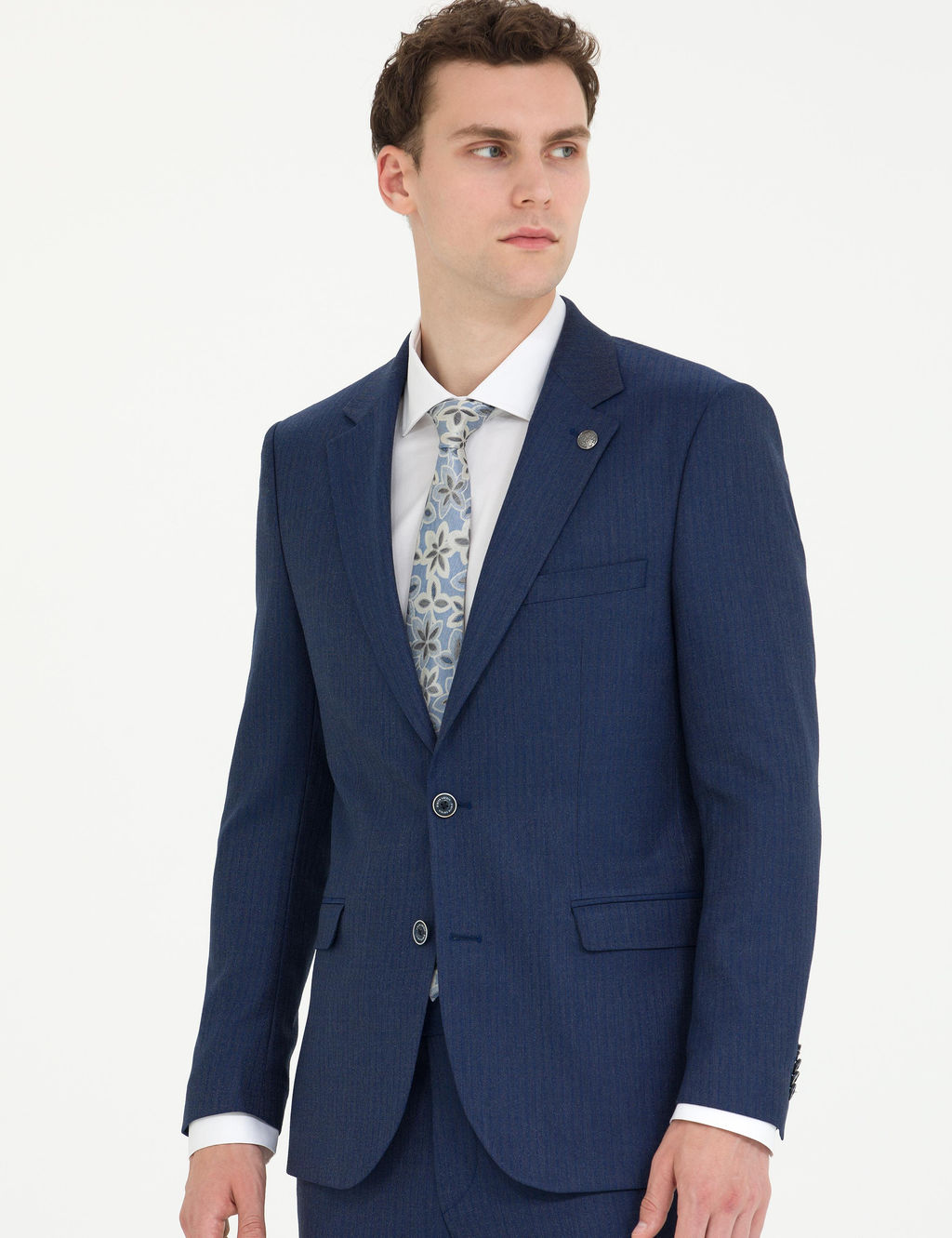A__k Lacivert Ekstra Slim Fit Tak_m Elbise