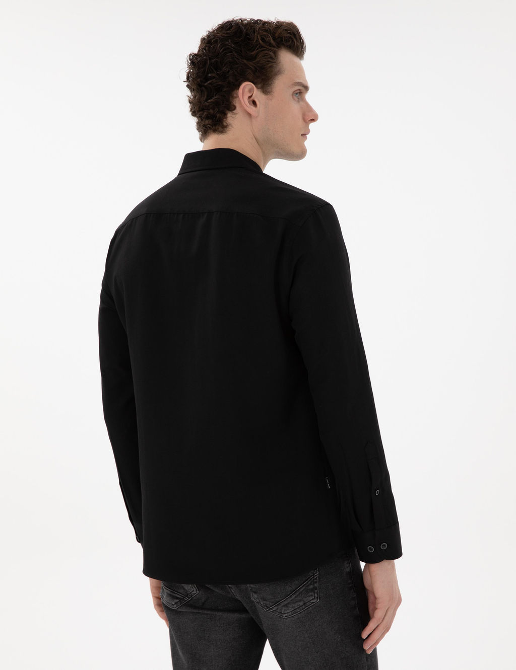 Siyah Regular Fit Uzun Kollu G_mlek - Pierre cardin фото 5