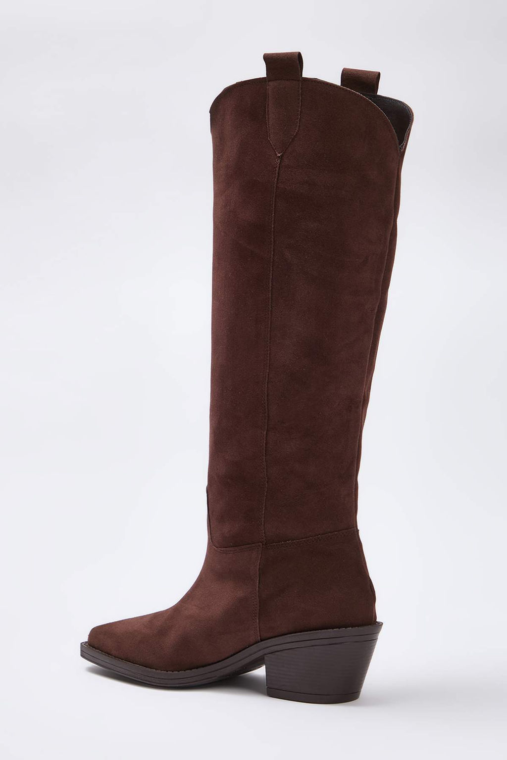 Kahverengi Suet Sivri Burun Blok Topuklu Kad?n Kovboy Cizme TAKAW26CZ00038 - Trendyolmilla фото 4