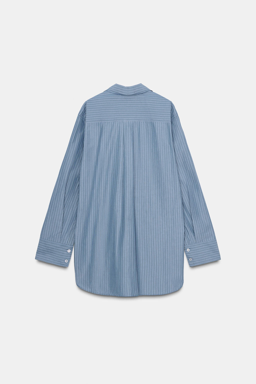 LOW COLLAR STRIPED POPLIN SHIRT - Zara фото 8