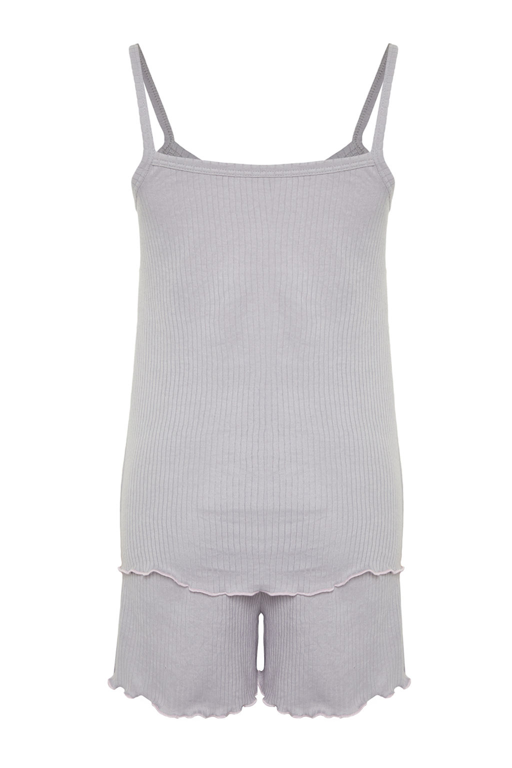 Trendyolmilla Ac?k Pembe Kurdele/Fiyonk Detayl? Ip Ask?l? Fitilli Sortlu Orme Pijama Tak?m? THMSS24PT00356  фото 16