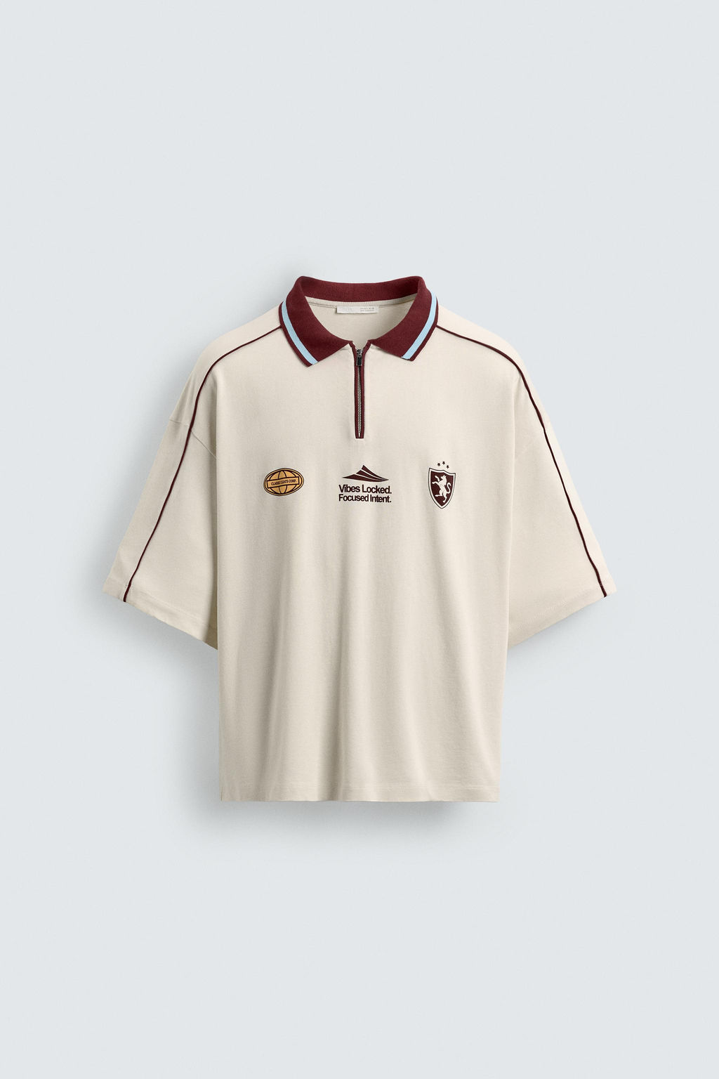 RETRO FOOTBALL PRINT POLO SHIRT - Zara фото 7