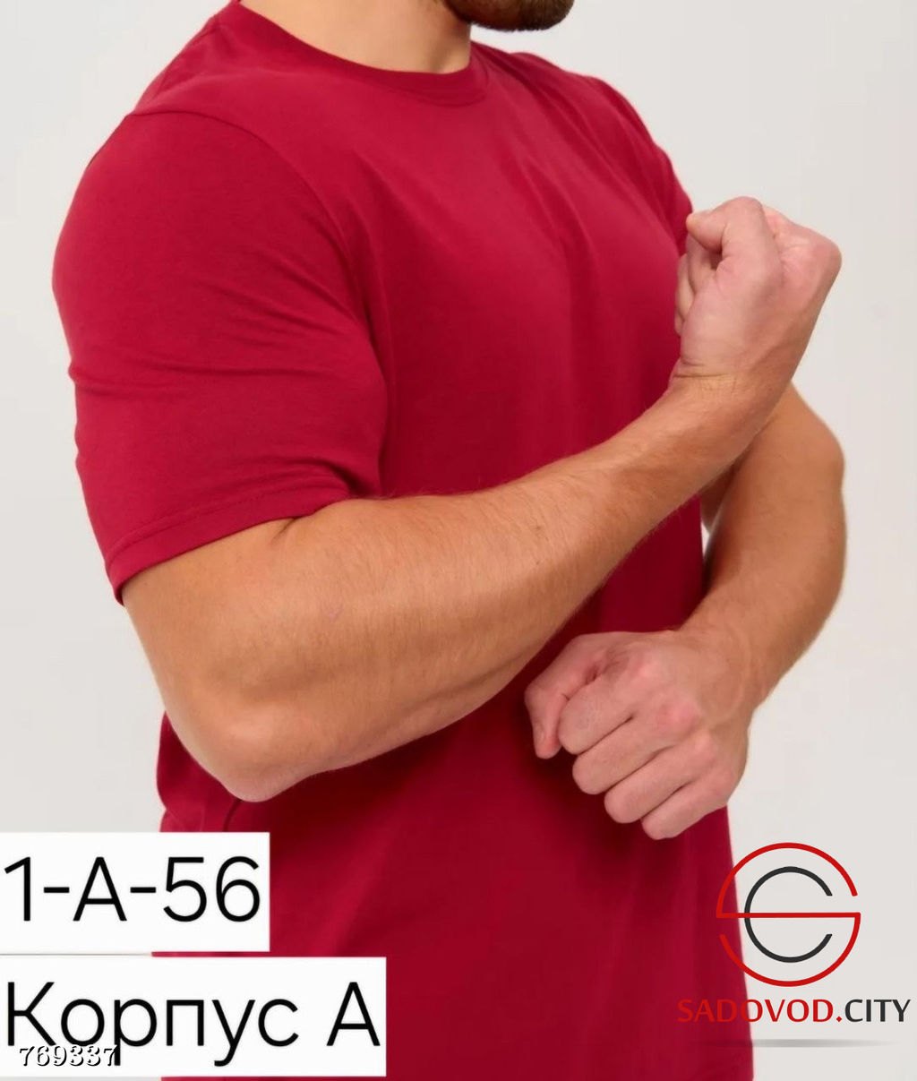 Однотонная футболка мужская - Bruno фото 4