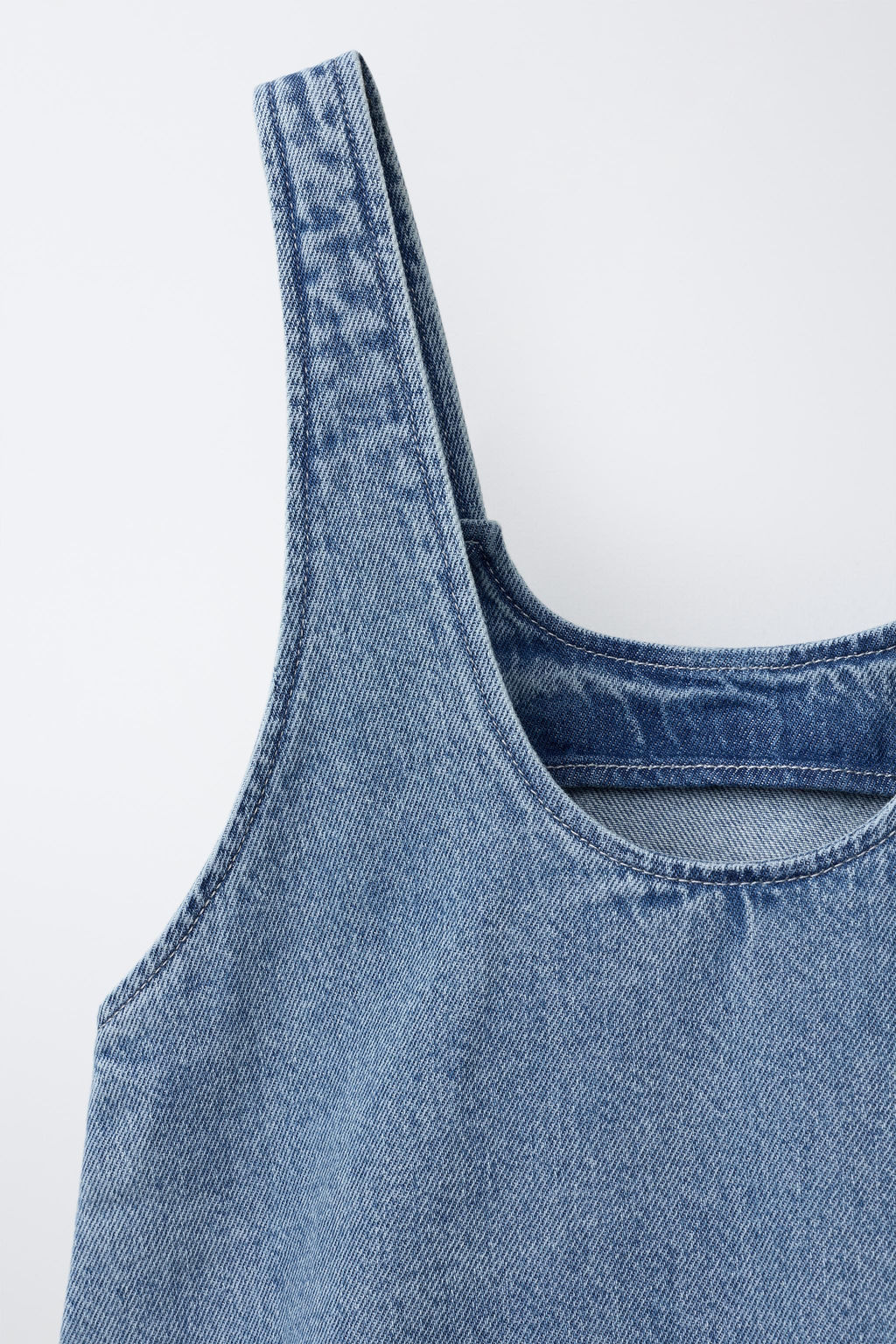 VESTIDO DENIM FLORES BORDADAS / Azul - Zara фото 6