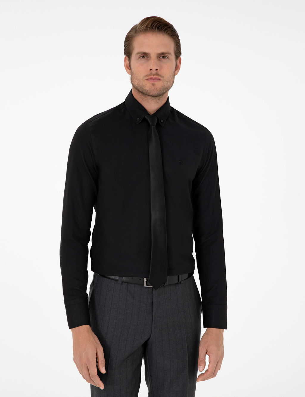 Siyah Slim Fit Uzun Kollu G_mlek - Pierre cardin фото 3