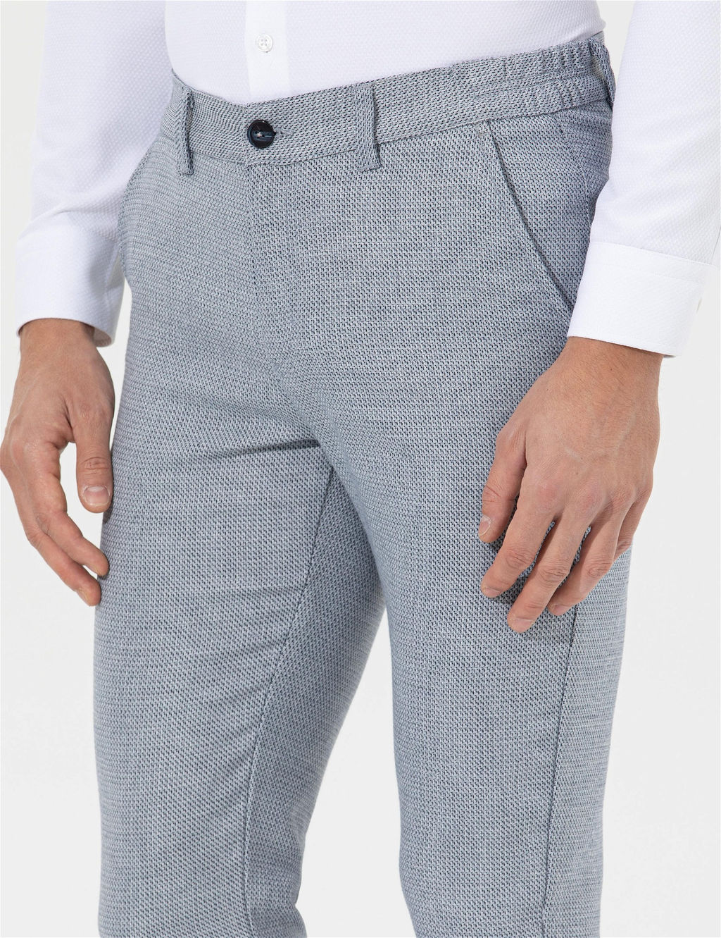 Lacivert Slim Fit Beli Lastikli Kanvas Pantolon - Pierre cardin фото 7