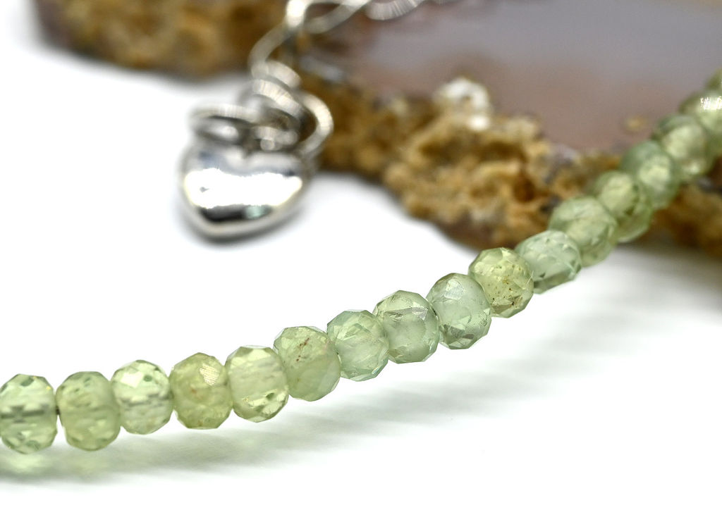 Браслет из граната зеленого рондель гр.3*2мм, 18см - Радуга камня фото 2