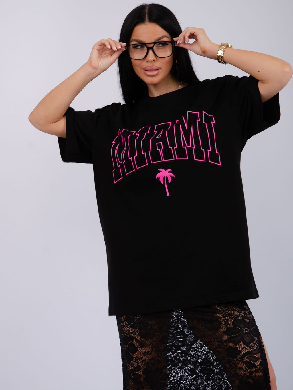 Костюм Монохром 2 чёрный, трикотаж - Малина фото 13