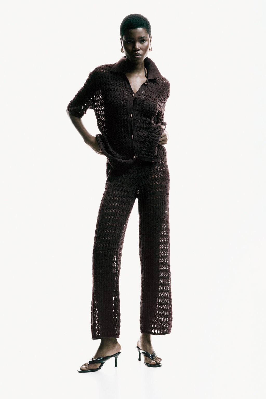 C?rdigan de algod?n efecto crochet - H&m фото 6