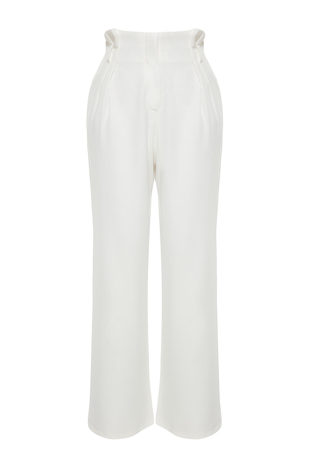 TRENDYOLMILLA Ekru Yuksek Bel Wide Leg Genis Paca Dokuma Pantolon TWOAW24PL00332 фото 7