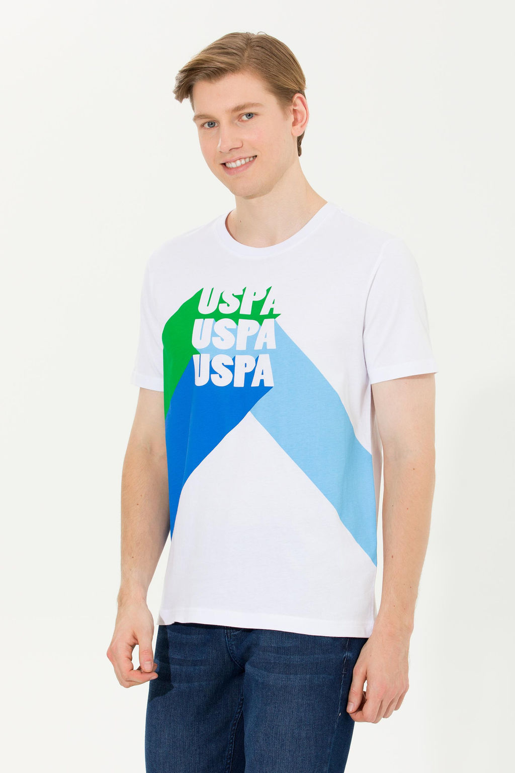 Erkek Beyaz Bisiklet Yaka Ti__rt