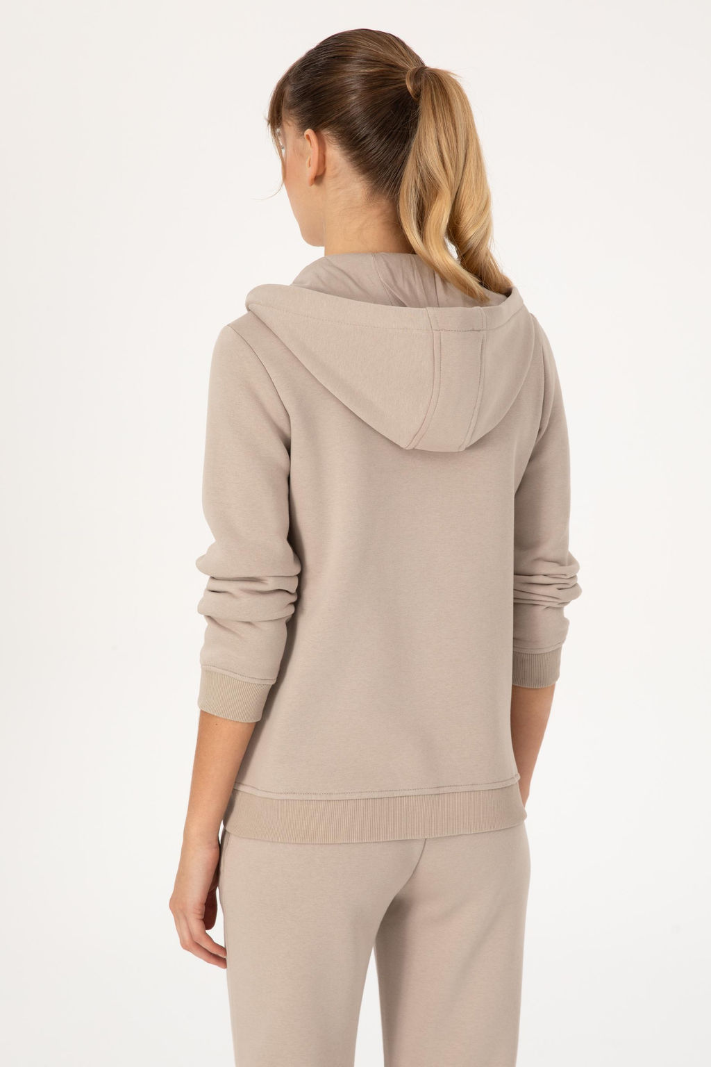 Kad_n Ta_ Kap__onlu _ardonlu Fermuarl_ Sweatshirt